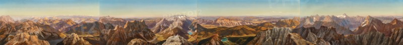 Panorama from the top of Mangart in the Julian Alps, Between 1860 and 1865 . Creator: Pernhart, Markus (1824-1871).