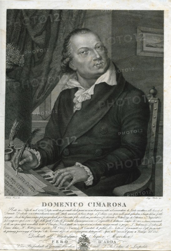 Portrait of the composer Domenico Cimarosa (1749-1801). Creator: Rados, Luigi (1773-1840).