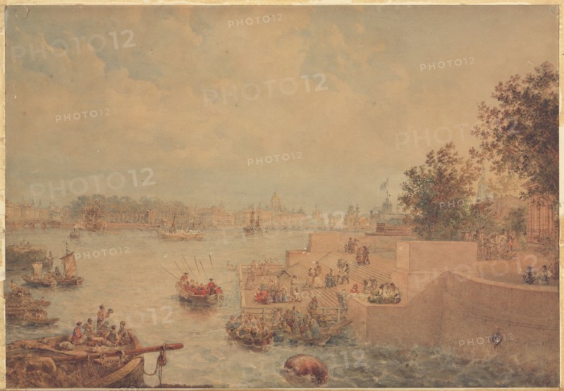 The Petrovsky Island Quay at Saint Petersburg, Mid of the 19th cen. Creator: Sadovnikov, Vasily Semyonovich (1800-1879).