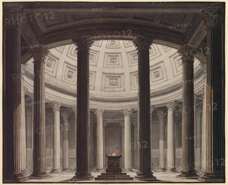 Stage design for the Opera "La vestale (The Vestal Virgin)" by Gaspare Spontini, 1818. Creator: Schinkel, Karl Friedrich (1781-1841).