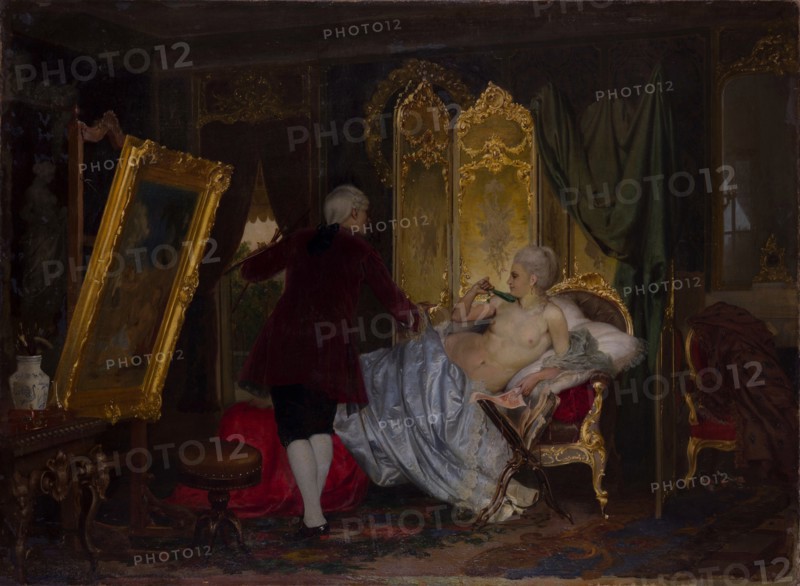 Artist from the time of Louis XV, painting a portrait of a Marquise, 1860s. Creator: Siemiradzki, Henryk (1843-1902).