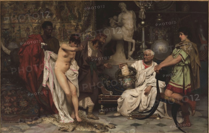 Hard Decision - The Girl or the Vase?, 1887. Creator: Siemiradzki, Henryk (1843-1902).