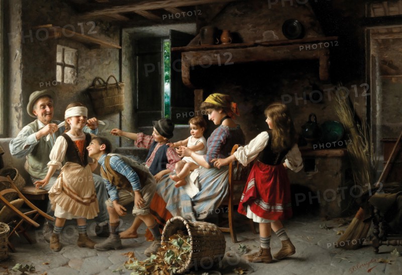 The Blind Man's Buff. Creator: Torriglia, Giovanni Battista (1858-1937).