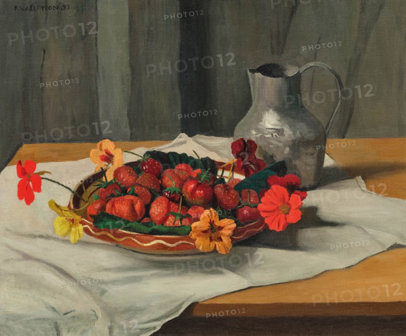 Plat de fraises (Strawberry dish), 1921. Creator: Vallotton, Felix Edouard (1865-1925).