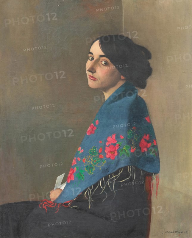 Femme au châle bleu (Woman with blue shawl), 1911. Creator: Vallotton, Felix Edouard (1865-1925).