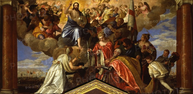 Sebastiano Venier giving thanks to the Redeemer after the Battle of Lepanto, 1582. Creator: Veronese, Paolo (1528-1588).