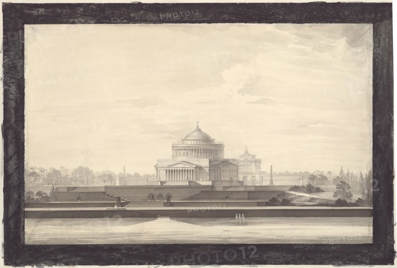 Project of the Cathedral of Christ the Saviour in Moscow, c 1815. Creator: Vitberg, Alexander Lavrentievich (1787-1855).