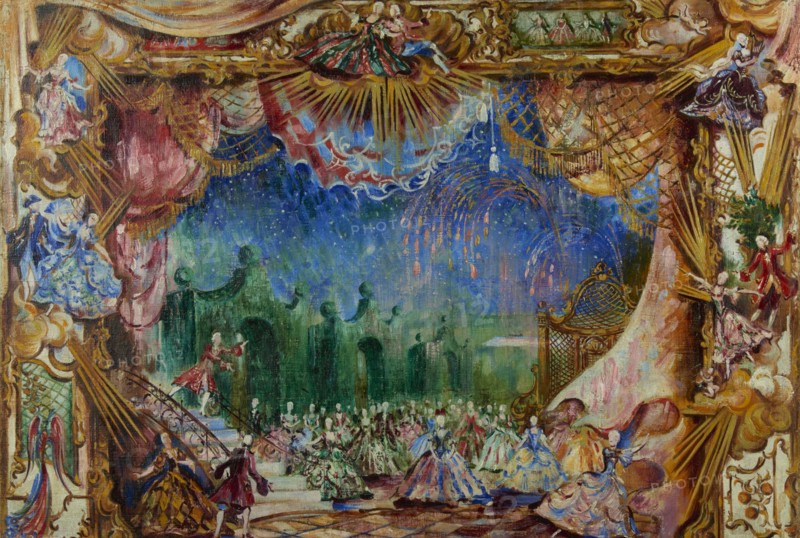 Stage design for the ballet "Cinderella" by Sergei Prokofiev, 1944. Creator: Williams, Pyotr Vladimirovich (1902-1947).