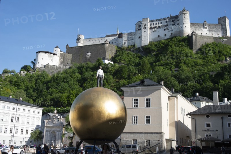 The Golden Ball of the Sphaera, at the base of the Festung Hohensalzburg, Salzburg, Austria, 2022. Creator: Ethel Davies.