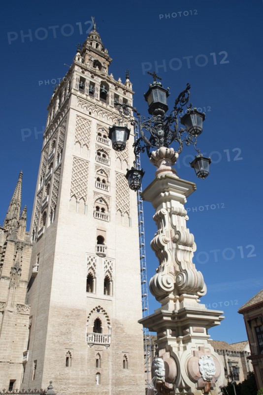 The Giralda, the Islamic bell tower, Cathedral of Seville, Spain, 2023. Creator: Ethel Davies.