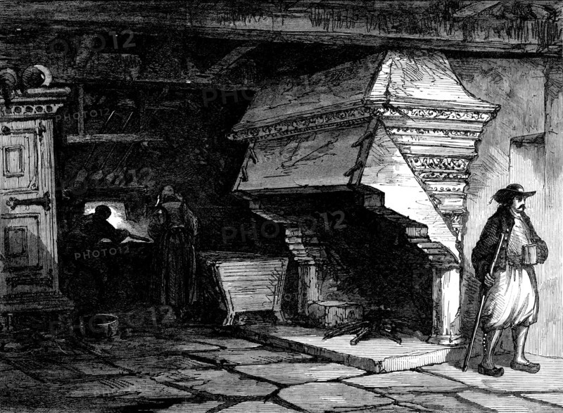 Ancient chimney, time of Francis I., Morlaix, Brittany, 1871. Creator: Unknown.
