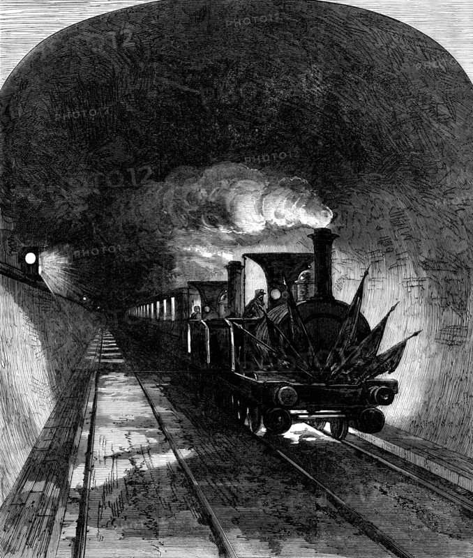 Opening of the Mont Cenis Tunnel: the first train, 1871. Creator: Unknown.