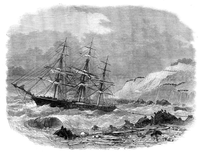 Wreck of the Underley at the back of the Isle of Wight, 1871. Creator: Unknown.