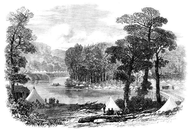 The Red River Expedition: camp at Malawin Bridge, 1871. Creator: Unknown.