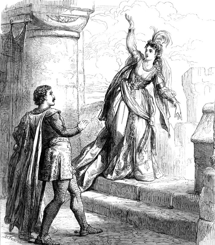 Scene from "Rebecca," at Drury-Lane Theatre, 1871. Creator: Unknown.