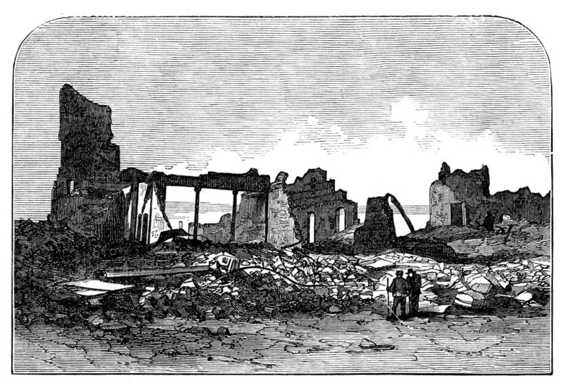 Ruins of Chicago after the Fire: Crosby Opera House, 1871. Creator: Unknown.