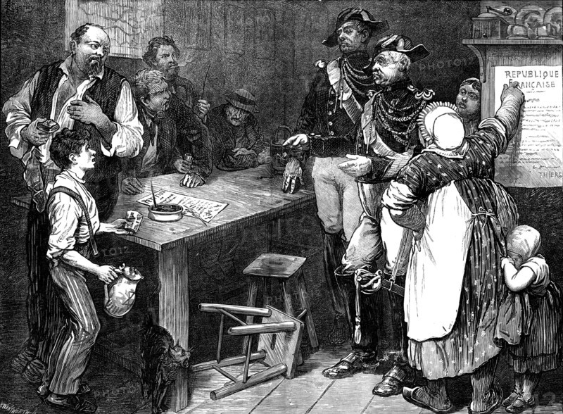 Scene in a cabaret in the north of France, 1871. Creator: F Wentworth.