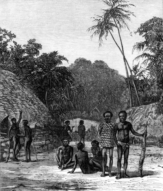 Scene of the murder of Bishop Patteson, Santa Cruz, Pacific Ocean, 1871. Creator: Unknown.