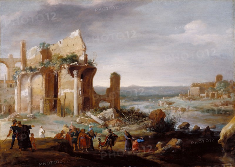 Moses and Aaron Changing the Rivers of Egypt to Blood, 1631. Creator: Bartholomeus Breenbergh.