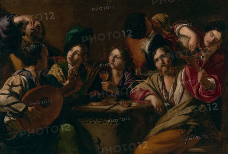 A Drinking and Musical Party, about 1615-1620. Creator: Bartolomeo Manfredi.