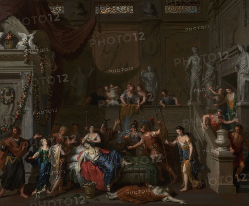 The Death of Cleopatra, about 1700-1710. Creator: Gerard Hoet.