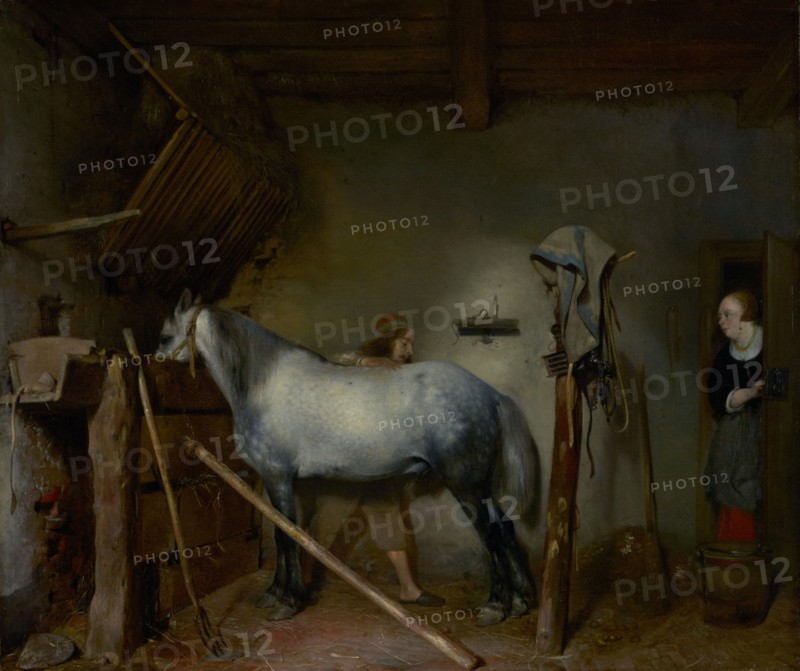 Horse Stable, about 1654. Creator: Gerard Terborch II.