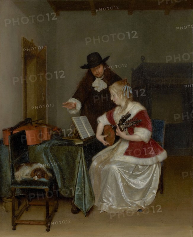 The Music Lesson, about 1668. Creator: Gerard Terborch II.