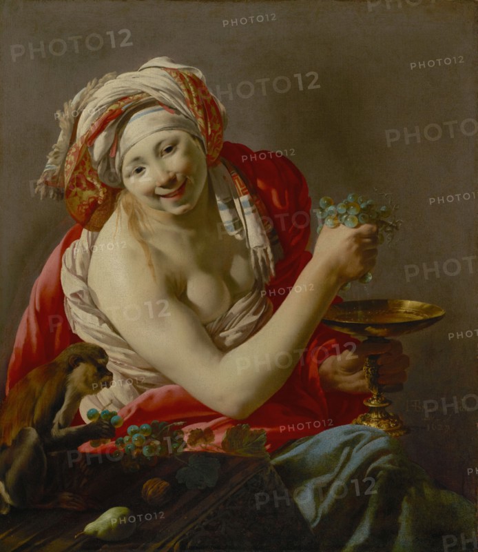 Bacchante with an Ape, 1627. Creator: Hendrick ter Brugghen.