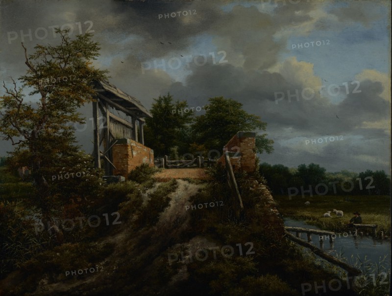 Bridge with a Sluice, about 1648-1649. Creator: Jacob van Ruisdael.