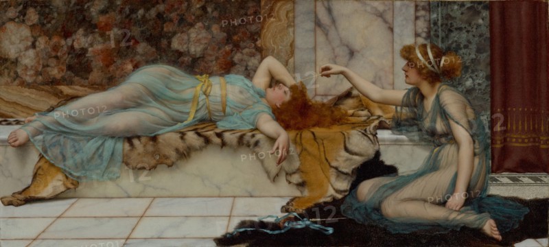 Mischief and Repose, 1895. Creator: John William Godward.