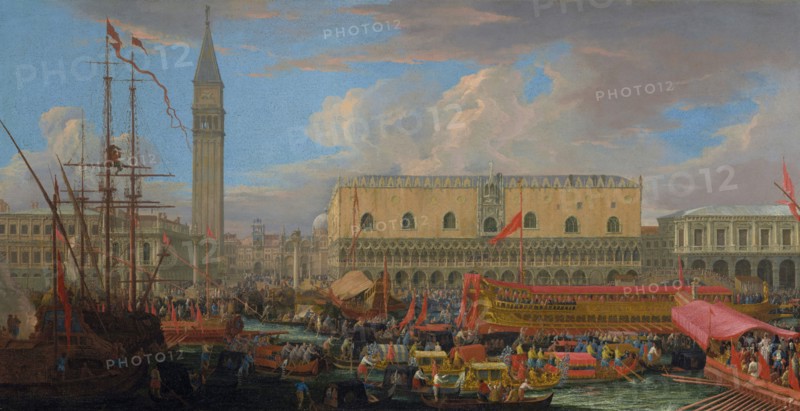 The Bucintoro Departing from the Bacino di San Marco, 1710. Creator: Luca Carlevarijs.