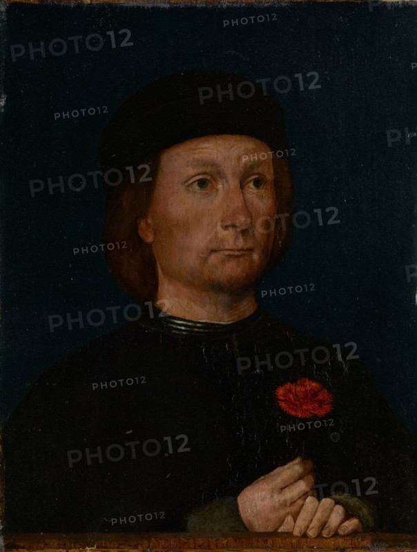 Portrait of a Man with a Pink, about 1500. Creator: Michael Sittow.