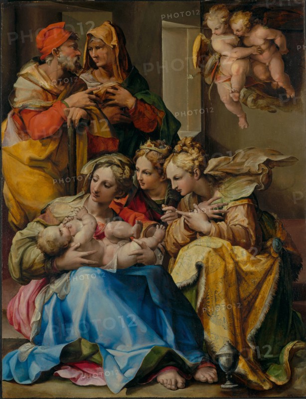 Holy Family with Saints Anne, Catherine of Alexandria, and Mary Magdalene, 1560s. Creator: Nosadella.