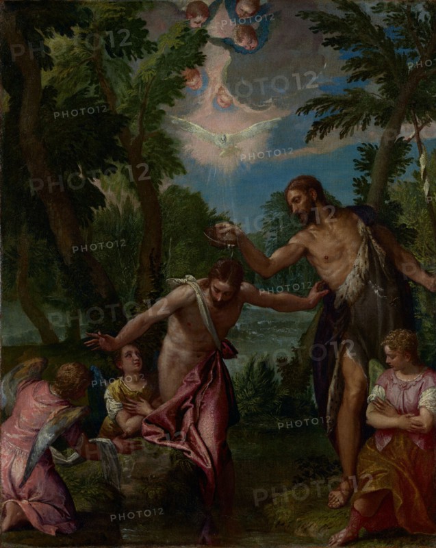 The Baptism of Christ, about 1580-1588. Creators: Paolo Veronese, Workshop of Veronese.