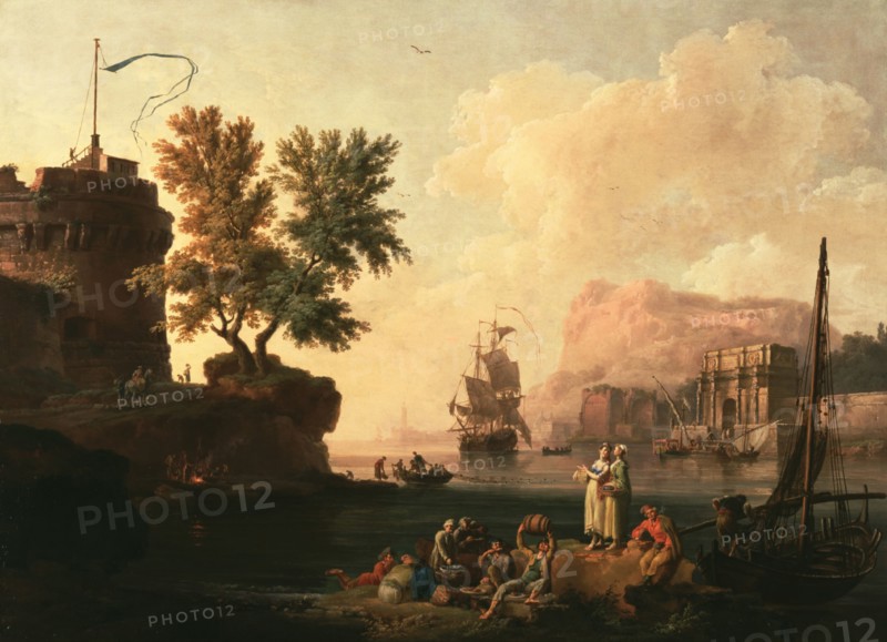 Mediterranean Harbor Scene, about 1763. Creator: Pierre-Jacques Volaire.