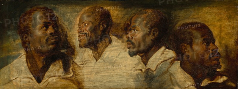 Four Studies of a Male Head, c1617-1620. Creator: Workshop of Peter Paul Rubens.