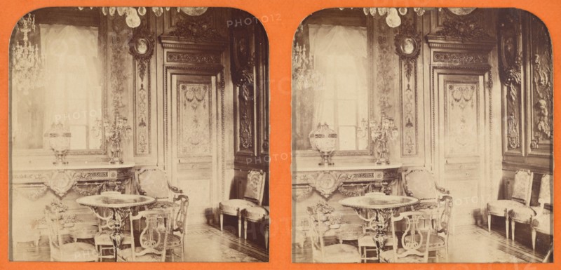 Salon Sculpte, (Chateau de St. Cloud), 1860s. Creator: A. Hanriot.