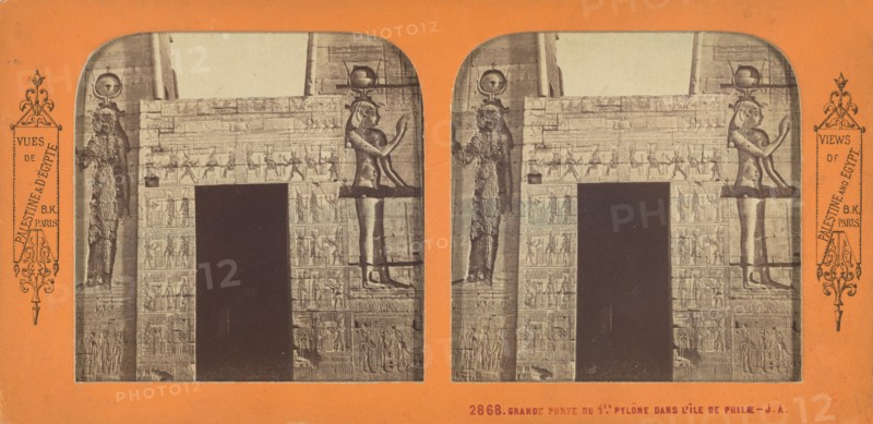 Grande Porte du 1er Pylone Dans l'Ile de Philae, 1860s. Creator: Adolphe Block.