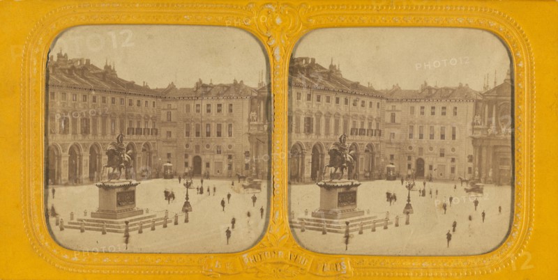 Place St Charles a Turin, 1860s. Creator: Adolphe Block.