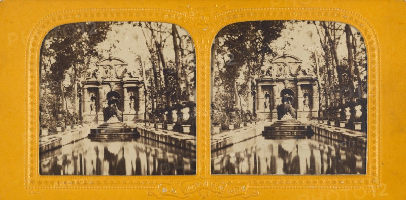Fontaine de Medicis, Paris, 1860s. Creator: Adolphe Block.