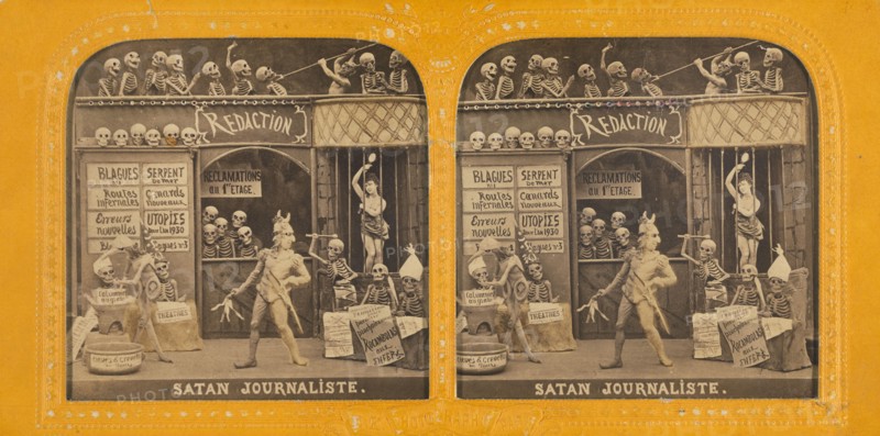 Satan Journaliste., 1860s. Creator: Adolphe Block.