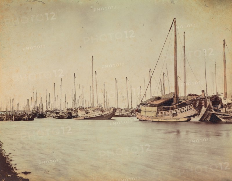 Japanese Junks, Nagasaki, 1870s-1890s. Creator: Kusakabe Kimbei.