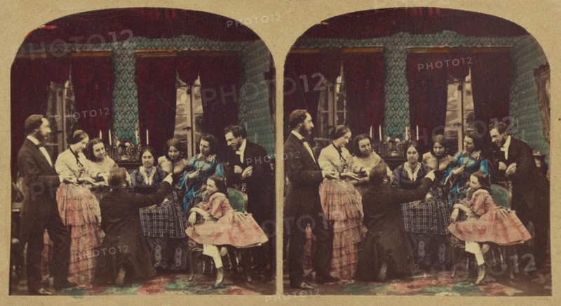 Family meeting, about 1865. Creator: London Stereoscopic & Photographic Co.
