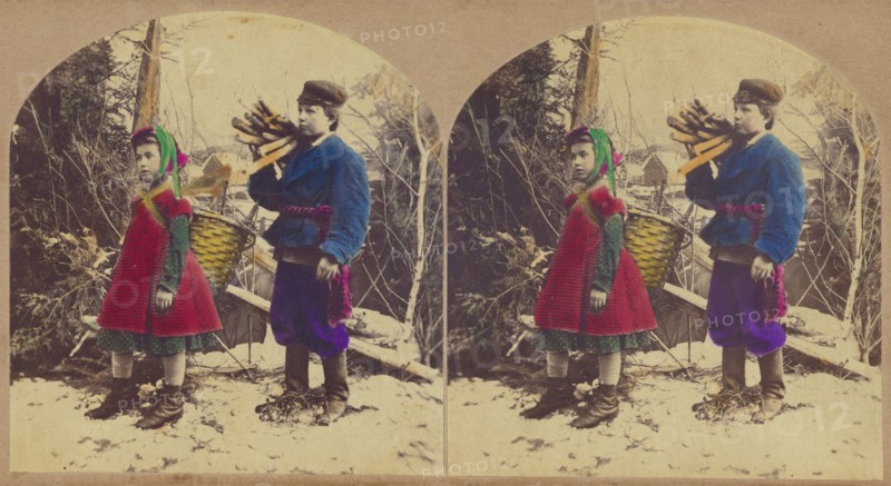 Little Fagot Gatherers., about 1860. Creator: New York Stereoscopic Company.