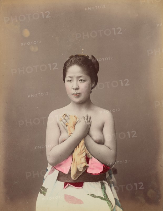 Portrait of a Topless Young Woman, 1870s-1890s. Creator: Baron Raimund von Stillfried.