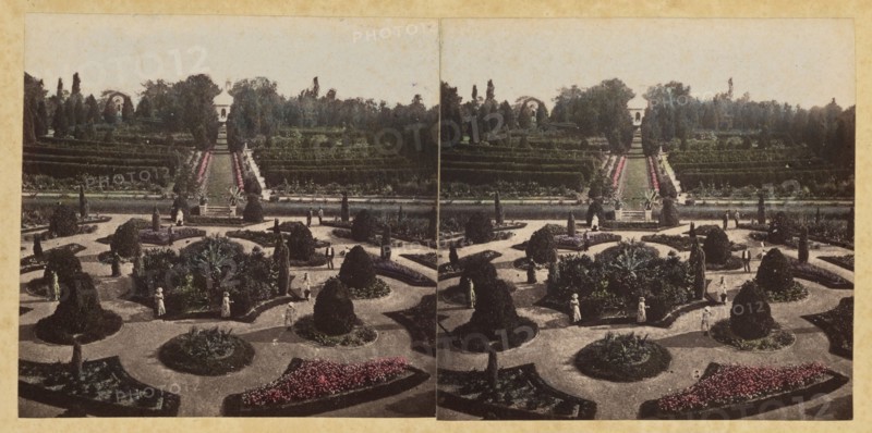 Shaw's Garden. Central view from Palm-House. St. Louis, Missouri, about 1872-1874. Creator: Boehl & Koenig.