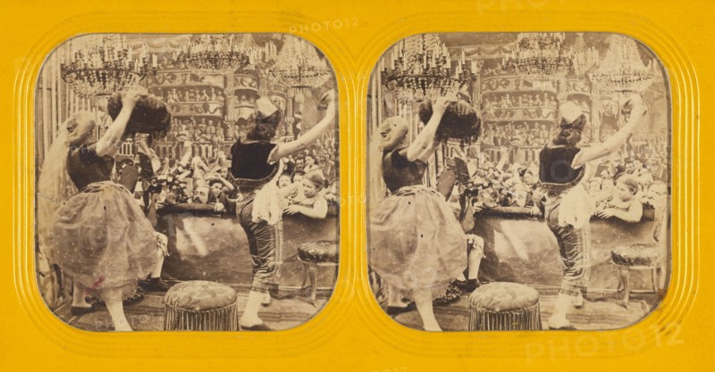 Salon scene with dancers, 1860s. Creator: Charles Gaudin.
