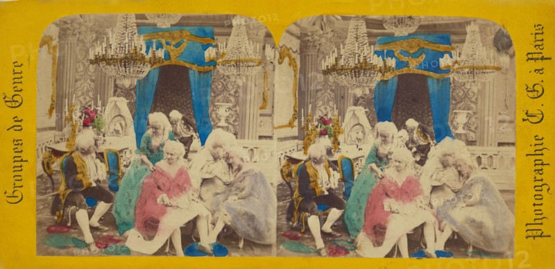 Groupes de Genre: people in costumes, 1860s. Creator: Charles Gerard.