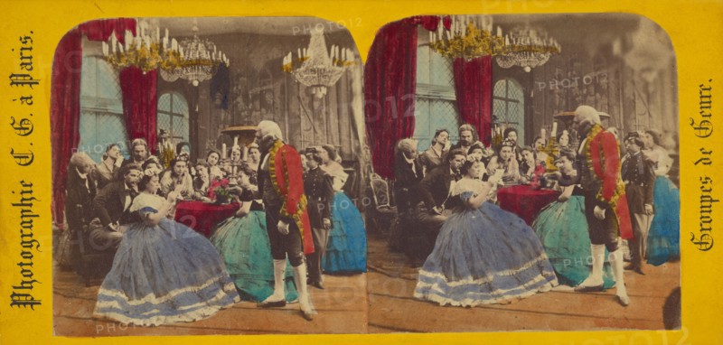 Groupes de Genre: people in costumes, 1860s. Creator: Charles Gerard.