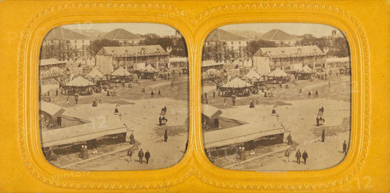 Vue Instantanee de Paris. Foire au pain d'epices. Place du Trone, 1860s. Creator: E Lamy.